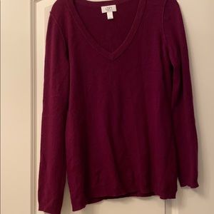 Cranberry v-neck sweater